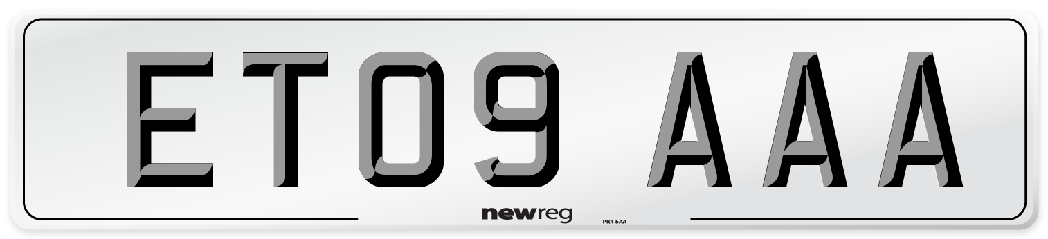 ET09 AAA Number Plate from New Reg